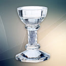 1 piece Elegant Art Glass Candle Holder Clear Crystal Pillar Classic Pretty