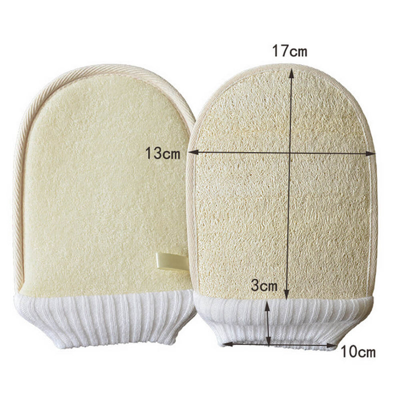 2 Pcs Shower Bath Gloves Exfoliating Loofah Body Scrubber Wash Skin Spa Massage