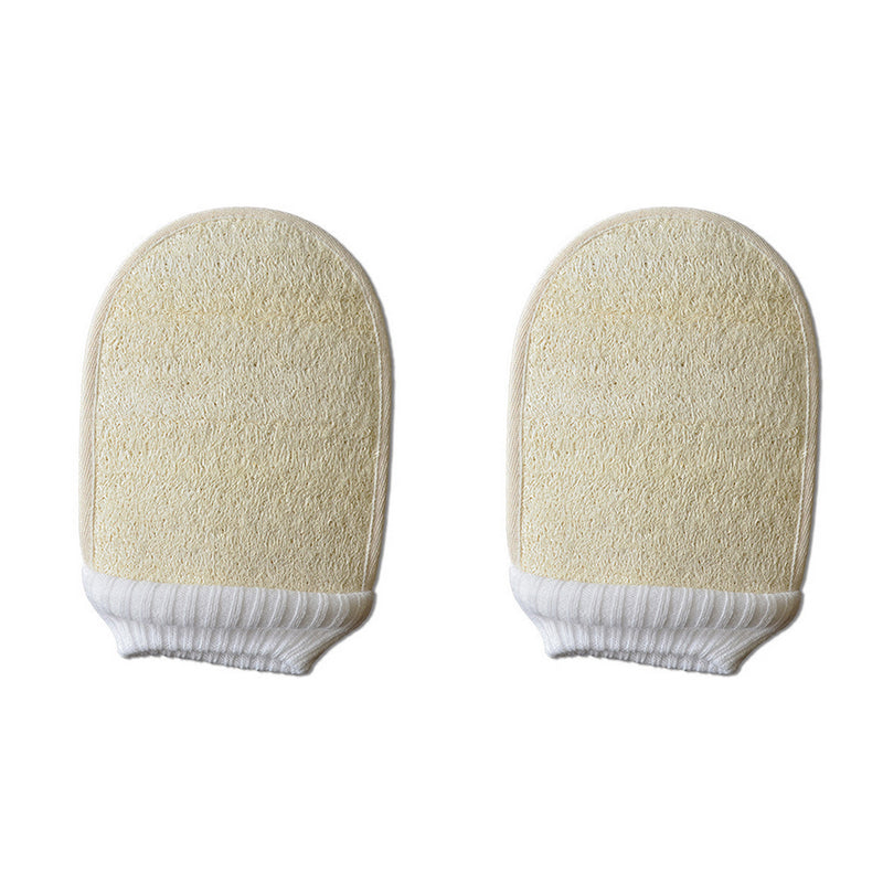 2 Pcs Shower Bath Gloves Exfoliating Loofah Body Scrubber Wash Skin Spa Massage