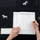 A4 2020 Black Cover Calendar Notebook Agenda Organizer Weekly Monthly Planner
