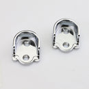 2pcs Stainless Steel Wardrobe Closet Rod Supports Flange Holder Fit Rod Dia 19mm