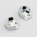 2pcs Stainless Steel Wardrobe Closet Rod Supports Flange Holder Fit Rod Dia 19mm