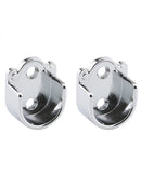 2pcs Stainless Steel Wardrobe Closet Rod Supports Flange Holder Fit Rod Dia 19mm