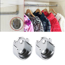 2pcs Stainless Steel Wardrobe Closet Rod Supports Flange Holder Fit Rod Dia 19mm