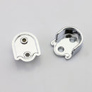 2pcs Stainless Steel Wardrobe Closet Rod Supports Flange Holder Fit Rod Dia 19mm