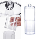 Transparent Dual Layer Cylinder Acrylic Cotton Storage Box Makeup Container