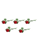 5x Velvet Storage Red Wedding Necklace Box Pendant Flower Jewelry Gift Rose Ring