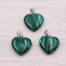 12pcs Heart Shape Stone Pendants Chakra Beads DIY Crystal Charms Assorted Color