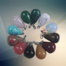 Water Drop Shape Natural Stone Flower Healing Pendant For DIY Necklace Gift