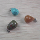 Water Drop Shape Natural Stone Flower Healing Pendant For DIY Necklace Gift