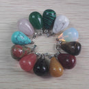 Water Drop Shape Natural Stone Flower Healing Pendant For DIY Necklace Gift