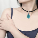 Water Drop Shape Natural Stone Flower Healing Pendant For DIY Necklace Gift