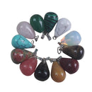 Water Drop Shape Natural Stone Flower Healing Pendant For DIY Necklace Gift