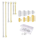 14x Necklace Bracelet Connector Extenders Strand Slide Lock Tube Clasp Fashion