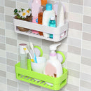 Kitchen Bathroom Plastic Shower Storage Basket Shelf Suction Holder Nice Gifts