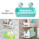 Bathroom Kitchen Suction Cup Shelf Shower Storage Basket 26 * 12 * 7cm new
