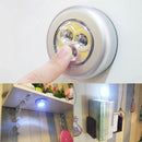 3 pcs LED Wardrobe Touch Night Lights Push Tap Stick On Lamp Battery Powered Hot