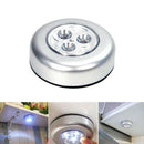 3 pcs LED Wardrobe Touch Night Lights Push Tap Stick On Lamp Battery Powered Hot