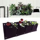 4 Grids Planting Bag Vege Flower Hanging Wall Vertical Planter Garden