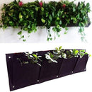 4 Grids Planting Bag Vege Flower Hanging Wall Vertical Planter Garden