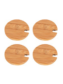 4* / Bamboo Cup Cover Natural Wooden Coffee Cup Lid Cover Seal Cover Mug Good