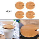 4* / Bamboo Cup Cover Natural Wooden Coffee Cup Lid Cover Seal Cover Mug Good