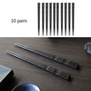 10 Pair Japanese Style Chopstick Metal Reusable Home Serving Dinnerware Non Slip