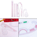1 Set DIY Sew French Curve Ruler Measure Drawing Comma Line Straight Sewing