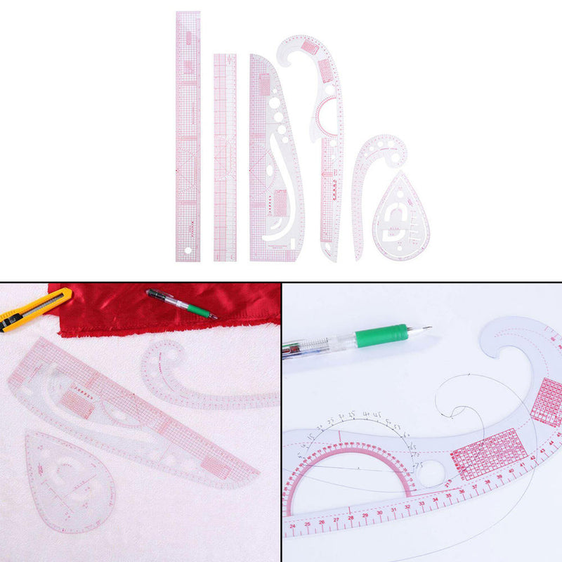 1 Set DIY Sew French Curve Ruler Measure Drawing Comma Line Straight Sewing