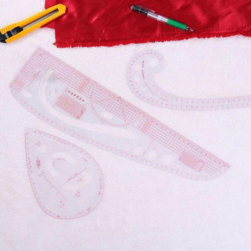 1 Set DIY Sew French Curve Ruler Measure Drawing Comma Line Straight Sewing
