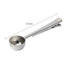 2*Stainless Steel Ground Tea Measuring Scoop Spoon With Bag Sealing Clip Hot