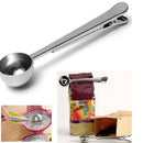 2*Stainless Steel Ground Tea Measuring Scoop Spoon With Bag Sealing Clip Hot