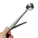 2*Stainless Steel Ground Tea Measuring Scoop Spoon With Bag Sealing Clip Hot
