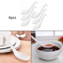 6pcs Melamine Spoons Break-resistant Long Handle Soup Spoon Tableware for Home