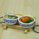 3pcs Plastic Simulation Food Chinese Noodles Key Chain Keyring Pendant Keychain