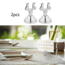 2 x Mini Stainless Steel Place Card & Table Number Holders Wedding Supplies New