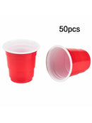 50 x 2oz Disposable Tableware Plastic Cup For Xmas Christmas Party Event New