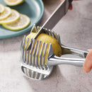 Handheld Stainless Steel Slicer Potato Tomato Lemon Fruit Cutting Holder