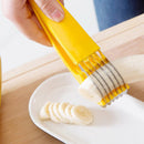 Kitchen Tools Banana Slicer ABS + Stainless Steel Fruit Salad Peeler Cutter