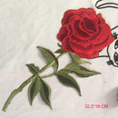 2 x Embroidery Rose Flower Sew-on Patch Badge Bag Hat Jeans Dress Applique Craft