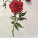 2 x Embroidery Rose Flower Sew-on Patch Badge Bag Hat Jeans Dress Applique Craft