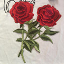 2 x Embroidery Rose Flower Sew-on Patch Badge Bag Hat Jeans Dress Applique Craft