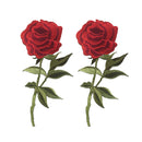 2 x Embroidery Rose Flower Sew-on Patch Badge Bag Hat Jeans Dress Applique Craft