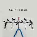 Clothes Hangers Racks With Five Hooks Iron Birds Leaves Home Wall Decoration New