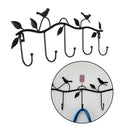 Clothes Hangers Racks With Five Hooks Iron Birds Leaves Home Wall Decoration New