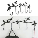 Clothes Hangers Racks With Five Hooks Iron Birds Leaves Home Wall Decoration New