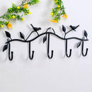 Clothes Hangers Racks With Five Hooks Iron Birds Leaves Home Wall Decoration New