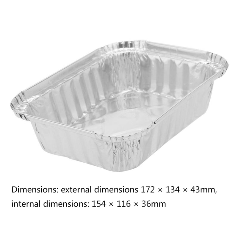 50x Disposable BBQ Pan Tray Aluminum Foil Tin Replacement Liners Baking Hot