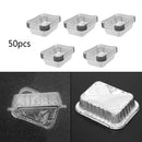 50 Pieces Disposable BBQ Drip Pan Tray Aluminum Foil Tin Liners Baking Trays