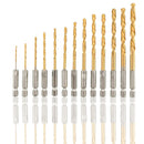13pcs HSS Titanium Coated Twist Drill Bit Set For Plastic Metal Wood 1.5-6.5mm
